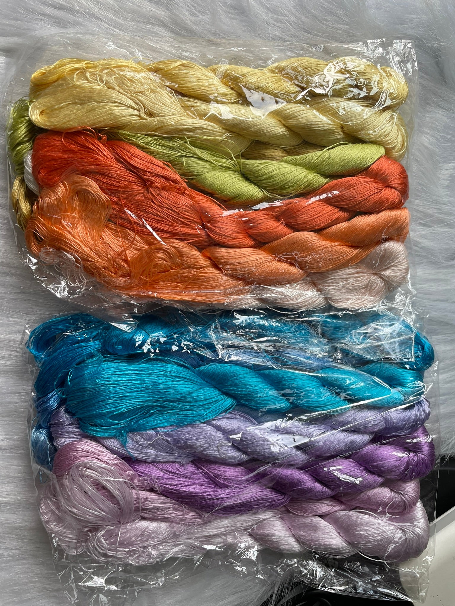 Candy/rainbow colors 100%mulberry natural silk,hand-dyed embroidery floss/thread