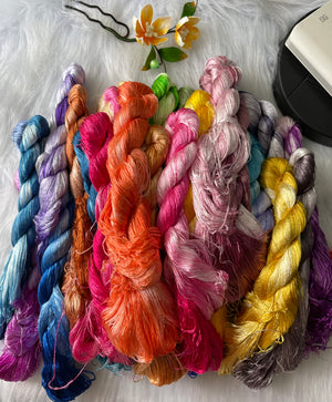 Colorful nice Gradient Colors 100%mulberry silk,hand-dyed embroidery silk thread