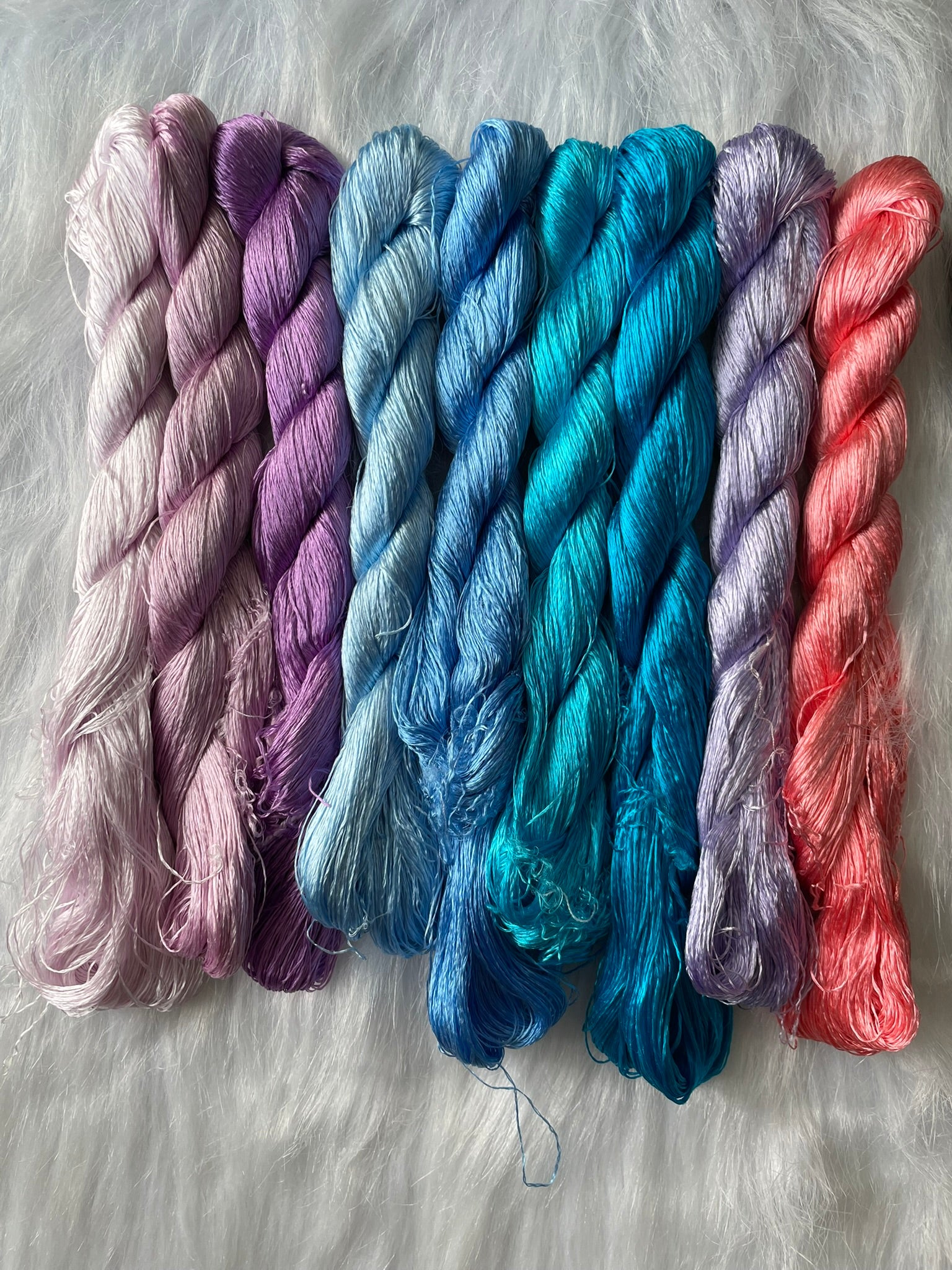 Candy/rainbow colors 100%mulberry natural silk,hand-dyed embroidery floss/thread