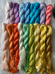 Candy/rainbow colors 100%mulberry natural silk,hand-dyed embroidery floss/thread