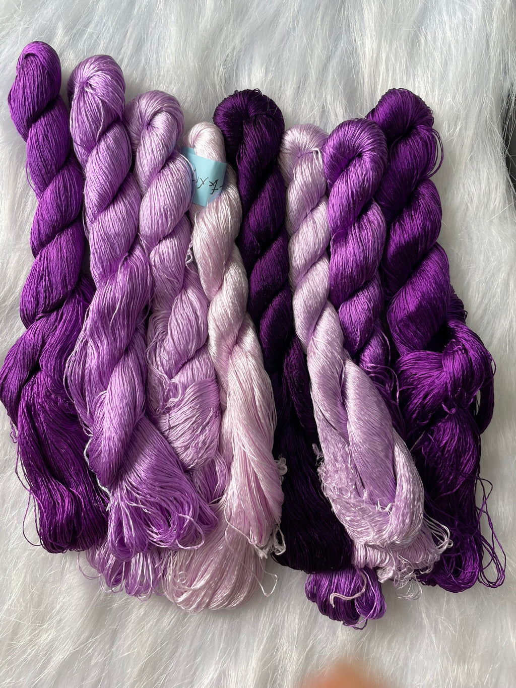 8bundles 100%real mulberry silk,hand-dyed embroidery silk floss/thread purple