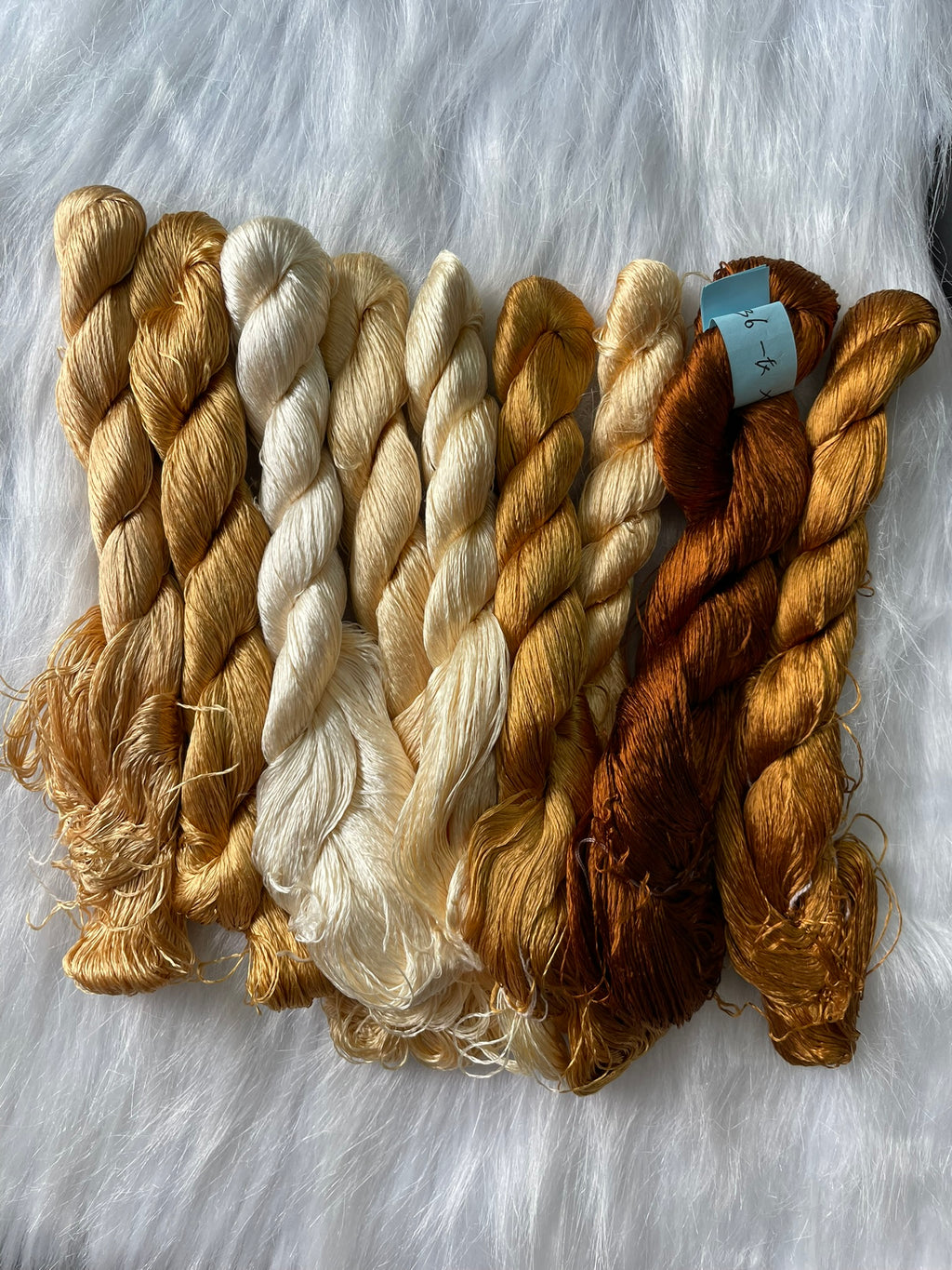 9bundles 100%real mulberry silk,hand-dyed embroidery silk floss/thread brown