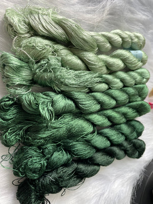 7bundles 100%real mulberry silk,hand-dyed embroidery silk floss/thread N119