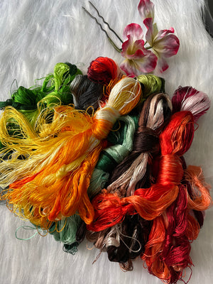 100%real natural mulberry silk,hand-dyed Suzhou embroidery silk floss/thread
