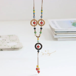 New Ethnic Style  Art Gift Jingdezhen Ceramic Porcelain Bracelet/Necklace 1piece #1-81