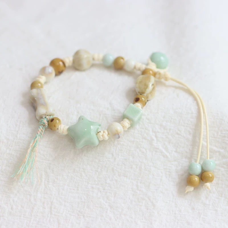 New Ethnic Style  Art Gift Jingdezhen Ceramic Porcelain Bracelet/Necklace 1piece #1-81