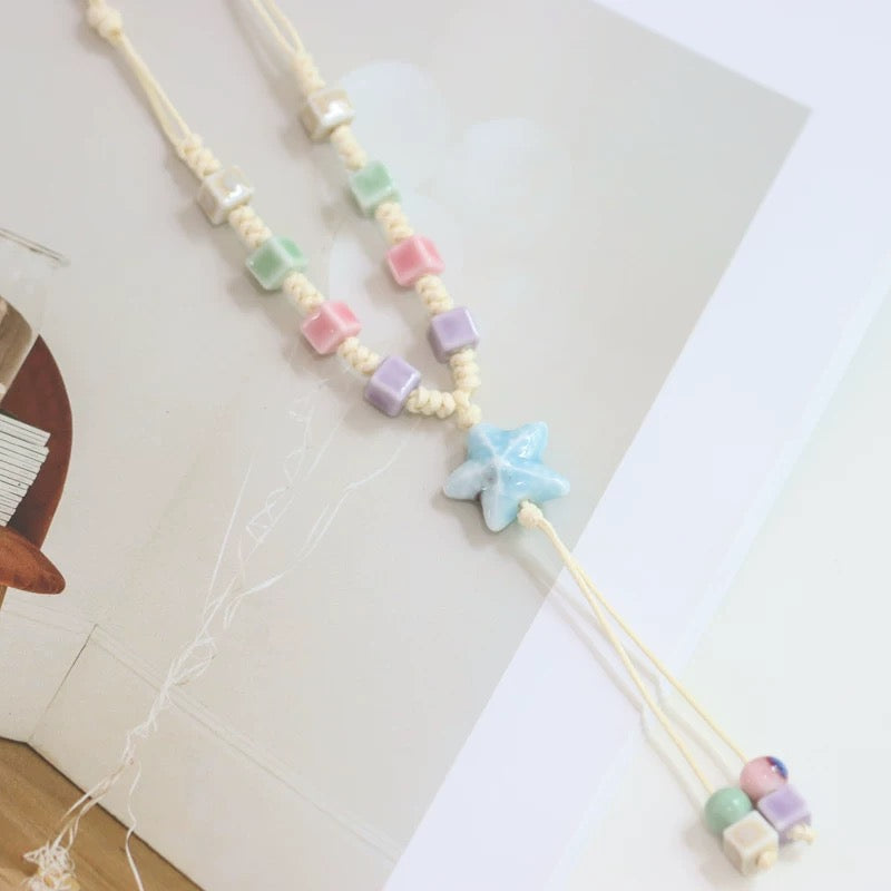 New Ethnic Style  Art Gift Jingdezhen Ceramic Porcelain Bracelet/Necklace 1piece #1-81