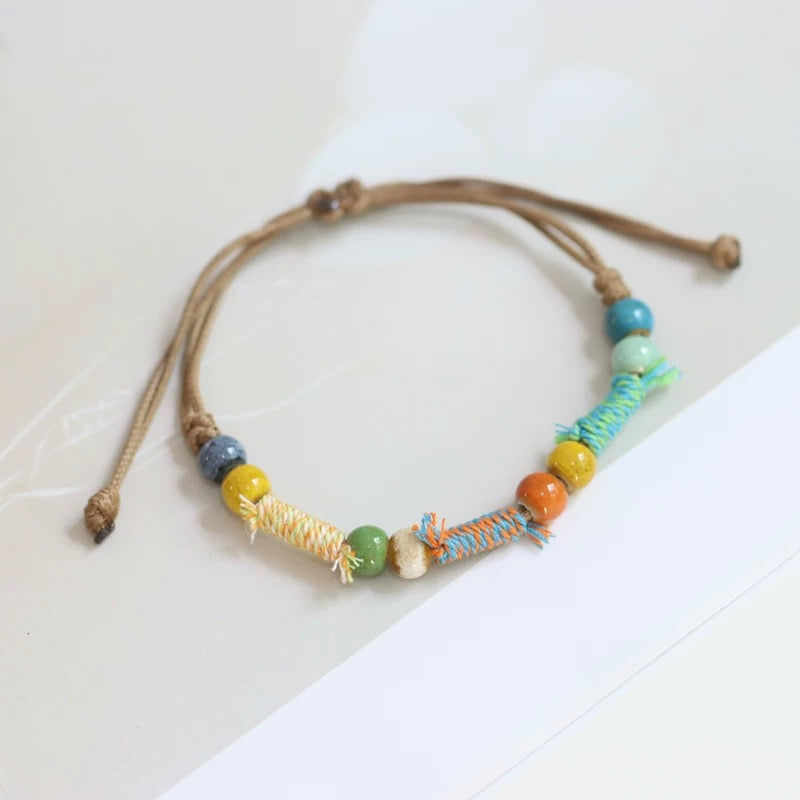 New Ethnic Style  Art Gift Jingdezhen Ceramic Porcelain Bracelet/Necklace 1piece #1-81
