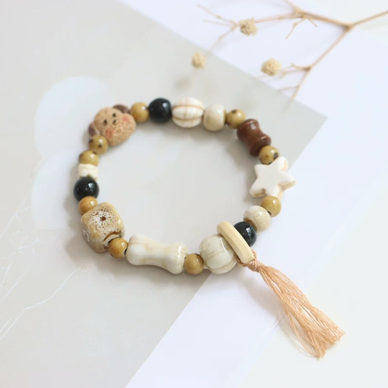 New Ethnic Style  Art Gift Jingdezhen Ceramic Porcelain Bracelet/Necklace 1piece #1-81