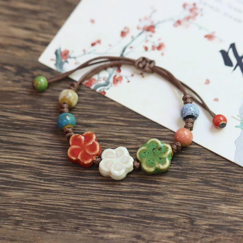 New Ethnic Style  Art Gift Jingdezhen Ceramic Porcelain Bracelet/Necklace 1piece #1-81