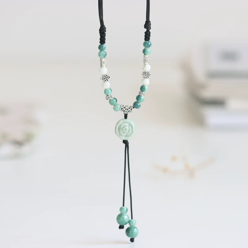 New Ethnic Style  Art Gift Jingdezhen Ceramic Porcelain Bracelet/Necklace 1piece A7131
