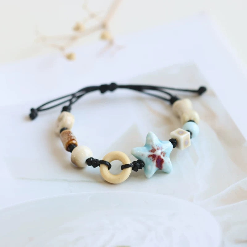 New Ethnic Style  Art Gift Jingdezhen Ceramic Porcelain Bracelet/Necklace 1piece A7131