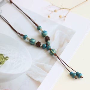 New Ethnic Style  Art Gift Jingdezhen Ceramic Porcelain Bracelet/Necklace 1piece A7131