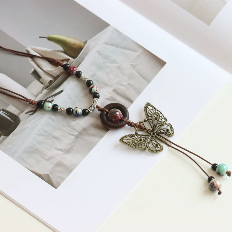 New Ethnic Style  Art Gift Jingdezhen Ceramic Porcelain Bracelet/Necklace 1piece A7131