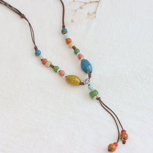 New Ethnic Style  Art Gift Jingdezhen Ceramic Porcelain Bracelet/Necklace 1piece A7132