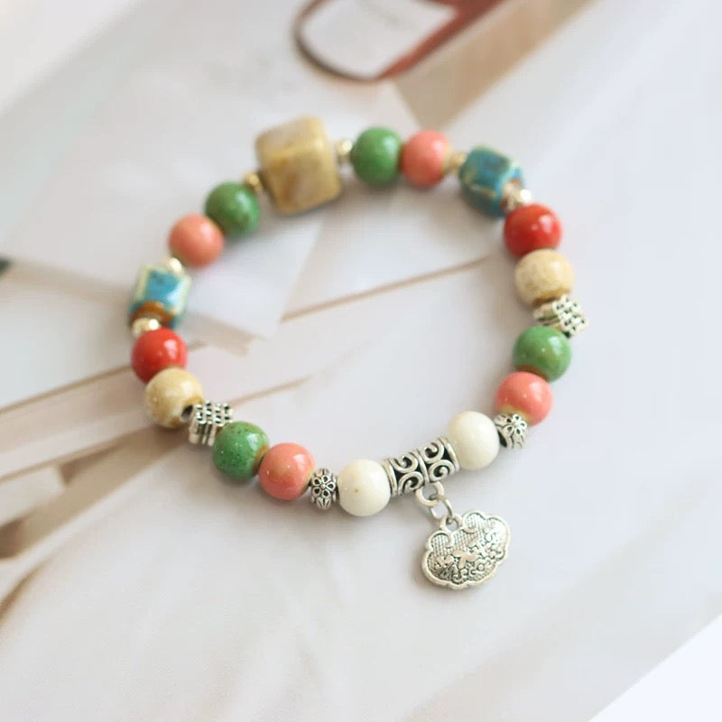 New Ethnic Style  Art Gift Jingdezhen Ceramic Porcelain Bracelet/Necklace 1piece A7132