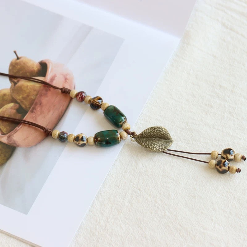 New Ethnic Style  Art Gift Jingdezhen Ceramic Porcelain Bracelet/Necklace 1piece A7132