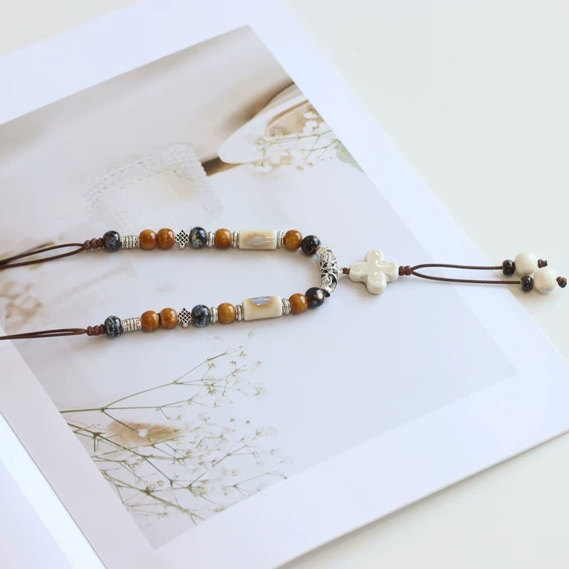 New Ethnic Style  Art Gift Jingdezhen Ceramic Porcelain Bracelet/Necklace 1piece A7132