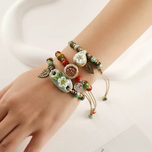 New Ethnic Style  Art Gift Jingdezhen Ceramic Porcelain Bracelet/Necklace 1piece #1-81