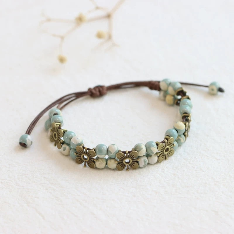 New Ethnic Style  Art Gift Jingdezhen Ceramic Porcelain Bracelet/Necklace 1piece A7132