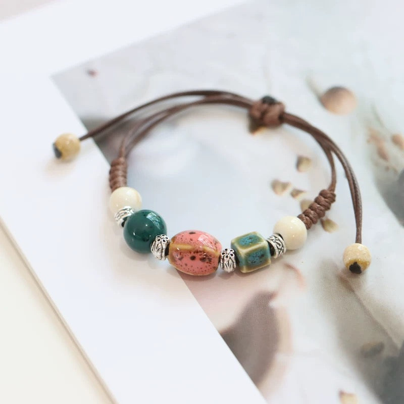 New Ethnic Style  Art Gift Jingdezhen Ceramic Porcelain Bracelet/Necklace 1piece #1-81
