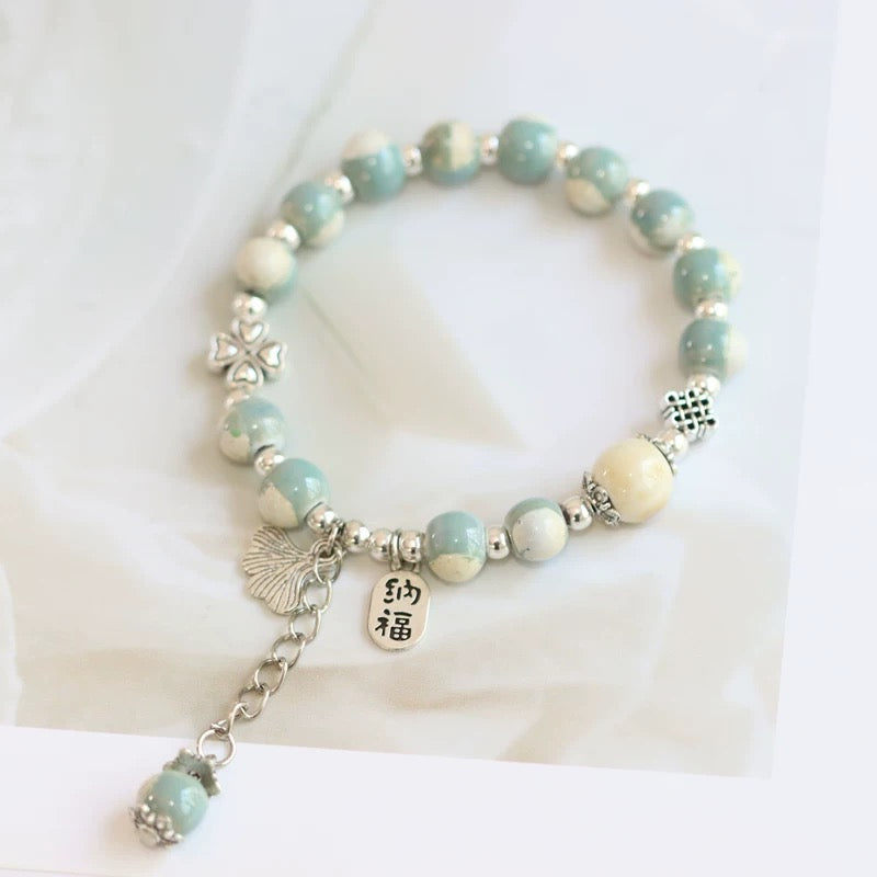 New Ethnic Style  Art Gift Jingdezhen Ceramic Porcelain Bracelet/Necklace 1piece #1-81