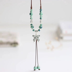 New Ethnic Style  Art Gift Jingdezhen Ceramic Porcelain Bracelet/Necklace 1piece #1-81