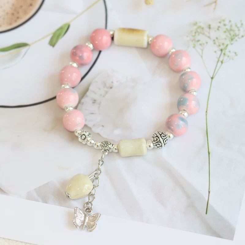 New Ethnic Style  Art Gift Jingdezhen Ceramic Porcelain Bracelet/Necklace 1piece #1-81
