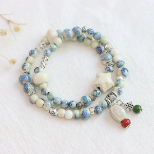 New Ethnic Style  Art Gift Jingdezhen Ceramic Porcelain Bracelet/Necklace 1piece #1-81