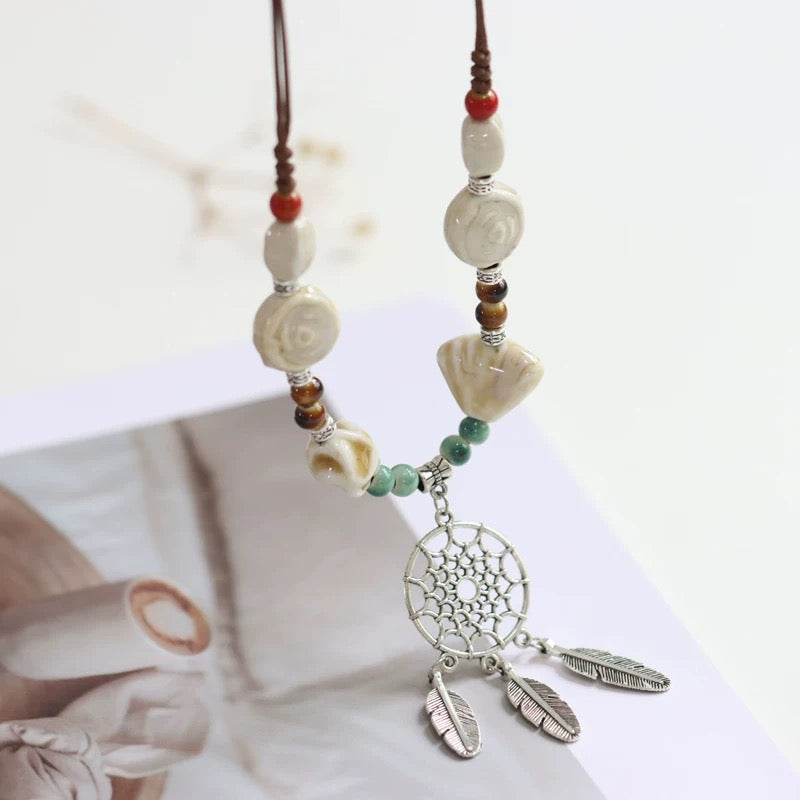 New Ethnic Style  Art Gift Jingdezhen Ceramic Porcelain Bracelet/Necklace 1piece A7133