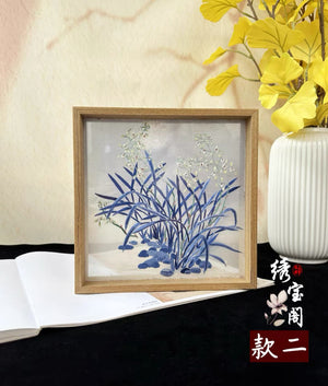 Elegant gift double-sided hand embroidered Suzhou embroidery silk art with frame
