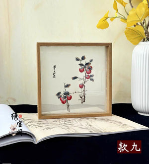 Elegant gift double-sided hand embroidered Suzhou embroidery silk art with frame