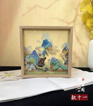 Elegant gift double-sided hand embroidered Suzhou embroidery silk art with frame