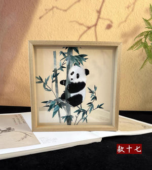 Elegant gift double-sided hand embroidered Suzhou embroidery silk art with frame