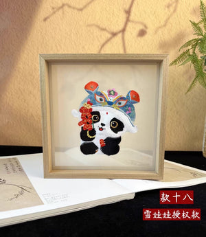 Elegant gift double-sided hand embroidered Suzhou embroidery silk art with frame