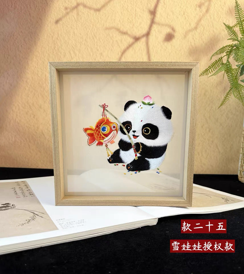 Elegant gift double-sided hand embroidered Suzhou embroidery silk art with frame