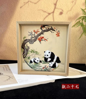 Elegant gift double-sided hand embroidered Suzhou embroidery silk art with frame