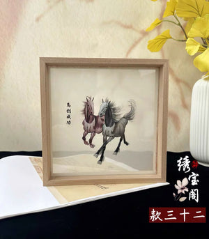 Elegant gift double-sided hand embroidered Suzhou embroidery silk art with frame