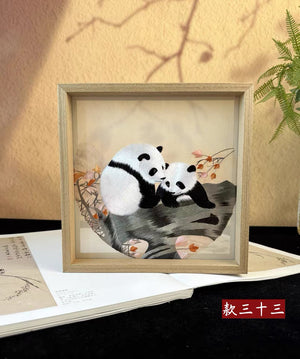 Elegant gift double-sided hand embroidered Suzhou embroidery silk art with frame