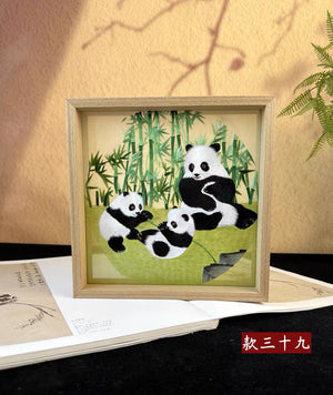 Elegant gift double-sided hand embroidered Suzhou embroidery silk art with frame