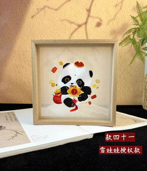Elegant gift double-sided hand embroidered Suzhou embroidery silk art with frame