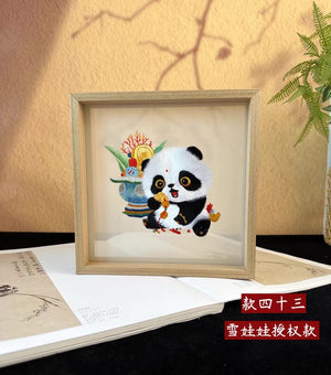 Elegant gift double-sided hand embroidered Suzhou embroidery silk art with frame