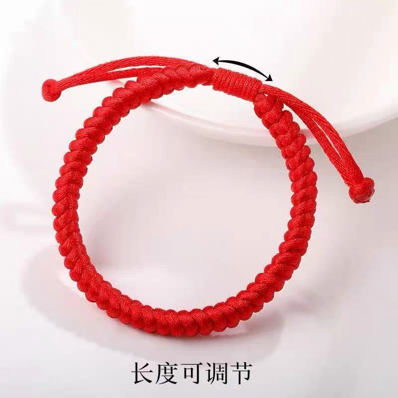 Pink Peach's PeaceBuckle Red Agate Zodiac Red Rope Bracelet, Female Niche Design, Ins Handmade Rope, Lover's Hand Rope, Girlfriend's Hand Rope