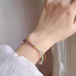 Festival Colorful Hand Rope Multiple circles of stars and moon Bracelet Women's Versatile Handmade Weaving Best Friends Couple Exquisite Handmade Decoration