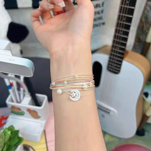 Festival Colorful Hand Rope Multiple circles of stars and moon Bracelet Women's Versatile Handmade Weaving Best Friends Couple Exquisite Handmade Decoration