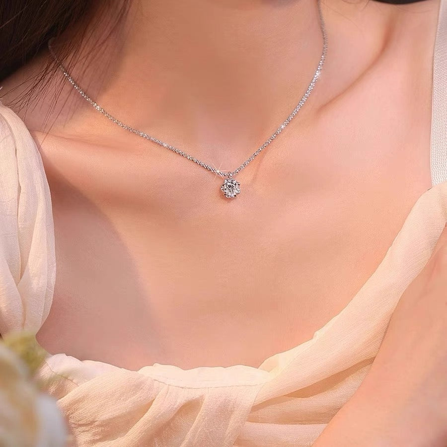 Elf double-layer butterfly gypsophila five-pointed star necklace for female niche design, cool and delicate collarbone chain
