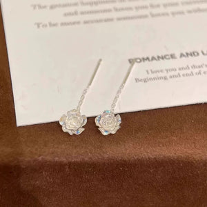 Snowflake ear line, blue iris tassel ear line, blue small flower ear line earrings, women's ear hole, anti allergy earrings, earrings accessories