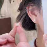 Snowflake ear line, blue iris tassel ear line, blue small flower ear line earrings, women's ear hole, anti allergy earrings, earrings accessories