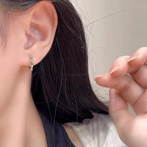 Bamboo ear loops, earrings, geometric droplet shapes, fashionable and versatile, women's cool style, ear buckles, niche and high-end, ear accessories