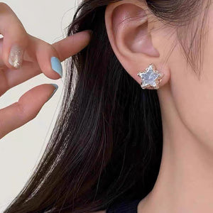 Butterfly earrings, women's blue ice crystal, fresh, sweet, exquisite, elegant, high-end temperament, tassel earrings, popular ear accessories